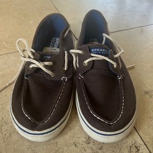 Sperry boys brown canvas shoes